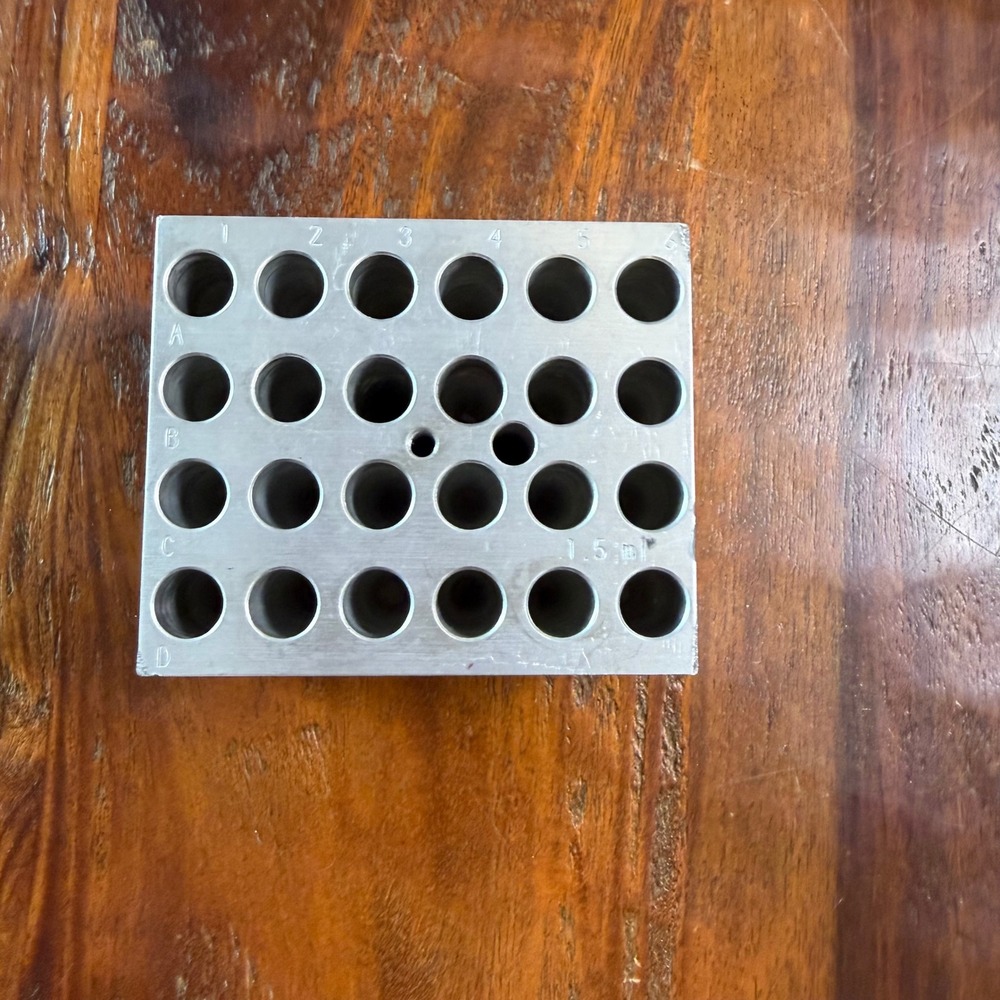24 Well Aluminum Dry Bath Incubator Block for 1.5ml Microcentrifuge Tubes